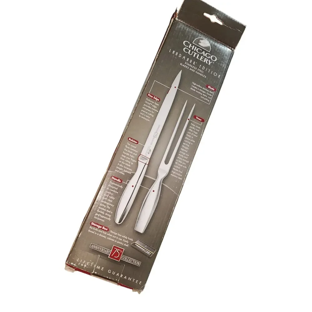 CHICAGO CUTLERY NIB LANDMARK EDITION SET OF 2 WITH HARD BOX